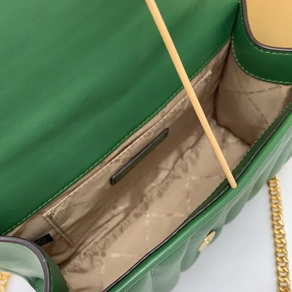 MICHAEL KORS MEDIUM FLAP CHAIN
SHOULDER CROSSBODY BAG FERN
GREEN COLOR - Picture 13 of 16